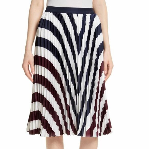 BNWT Ted Baker London Alliee Rowing Stripe Pleated Midi Skirt - Picture 2 of 12